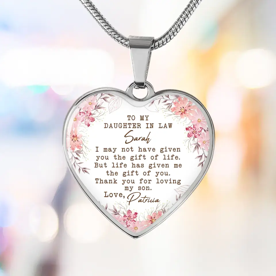To My Daughter In Law Thank You For Loving My Son Personalized Necklace Keychain Anniversary Gift - Image 5