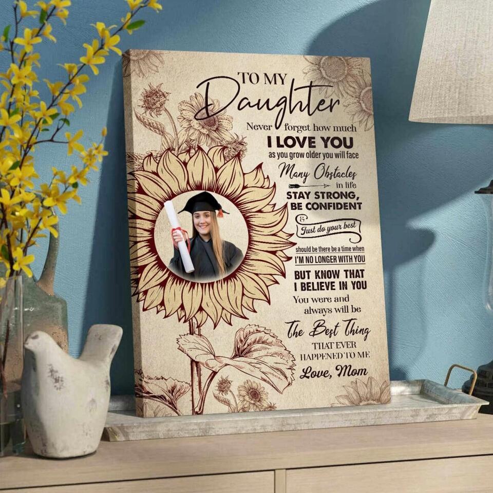 To My Daughter Sun Flower Custom Canvas Poster Birthday Gift For Daughter - Image 7