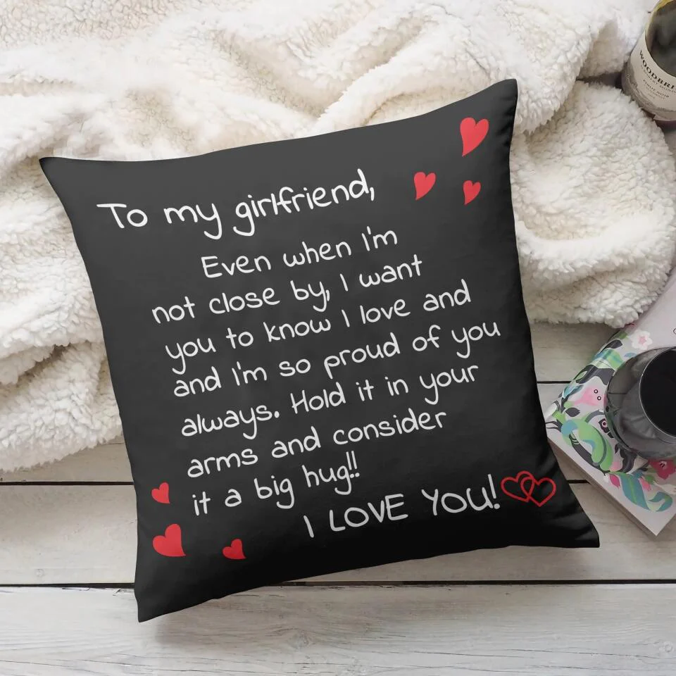 Personalized Valentine Gifts - To My Girlfriend Love Quote Pillow Valentine's Day Gifts For Couples - Image 7