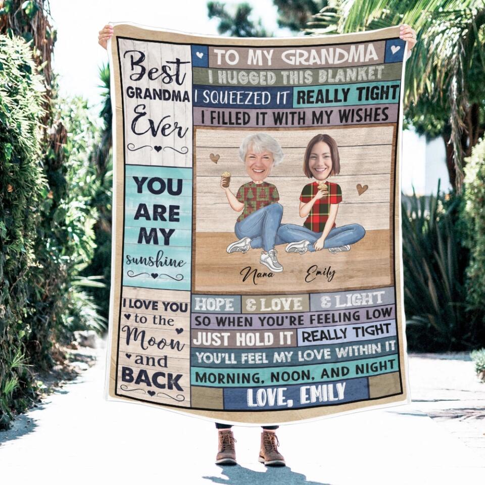To My Grandma Best Grandma Ever - Personalized Upload Photo Blanket - Image 6