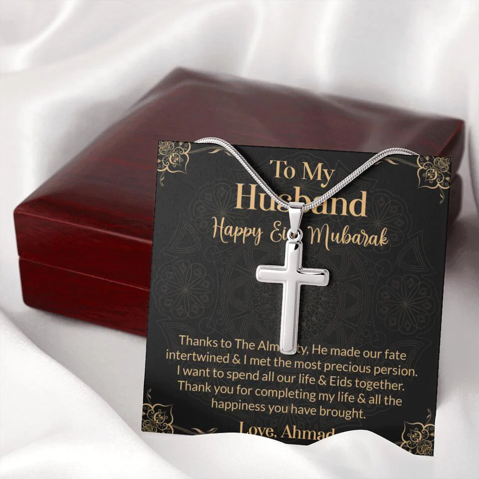 To My Husband Happy Eid Mubarak Personalized Cuban Link Chain - Image 21