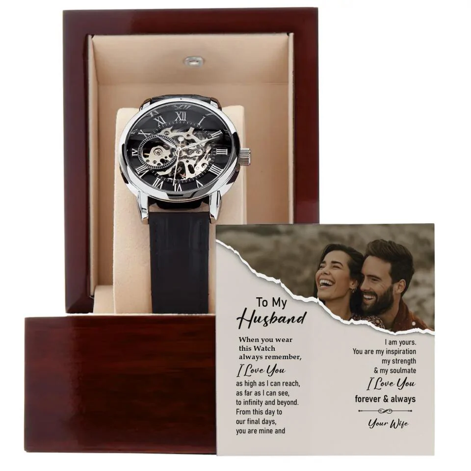 To My Husband, I Love You Forever And Always - Personalized Watch - Anniversary Birthday Gift for Him - Image 2