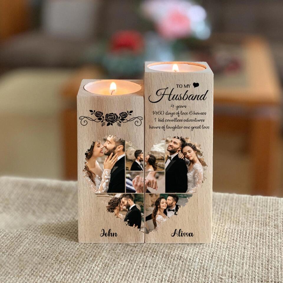 To My Husband - Personalized Candle Holder - Custom Name and Photo - Gift for Husband - Image 4