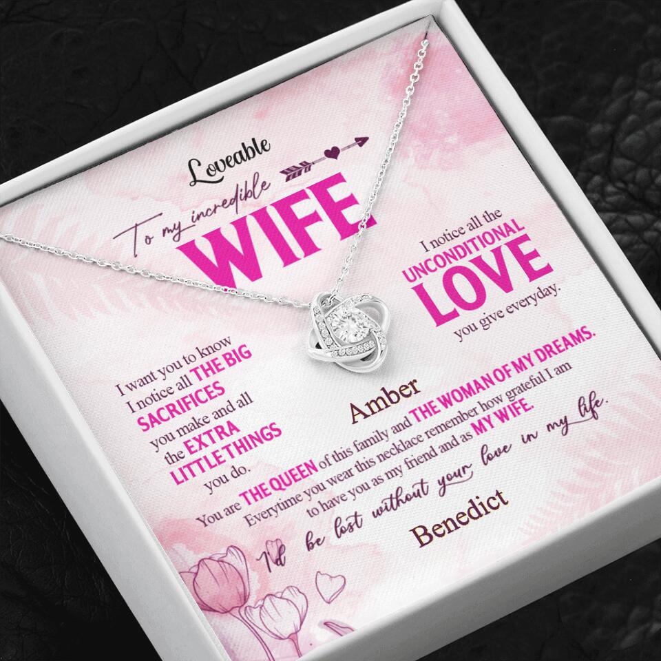 To My Incredible Wife - Personalized Necklace - Sorry Gift Wife - Image 2