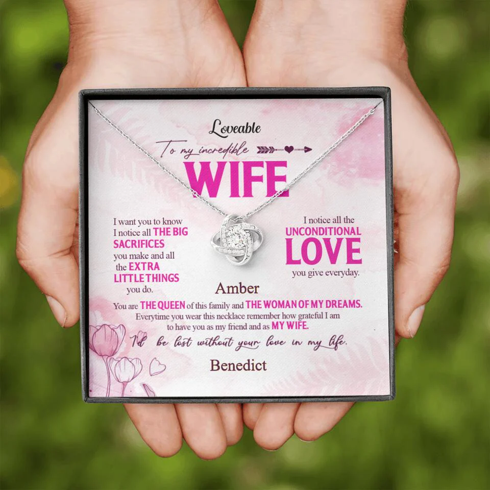 To My Incredible Wife - Personalized Necklace - Sorry Gift Wife - Image 3