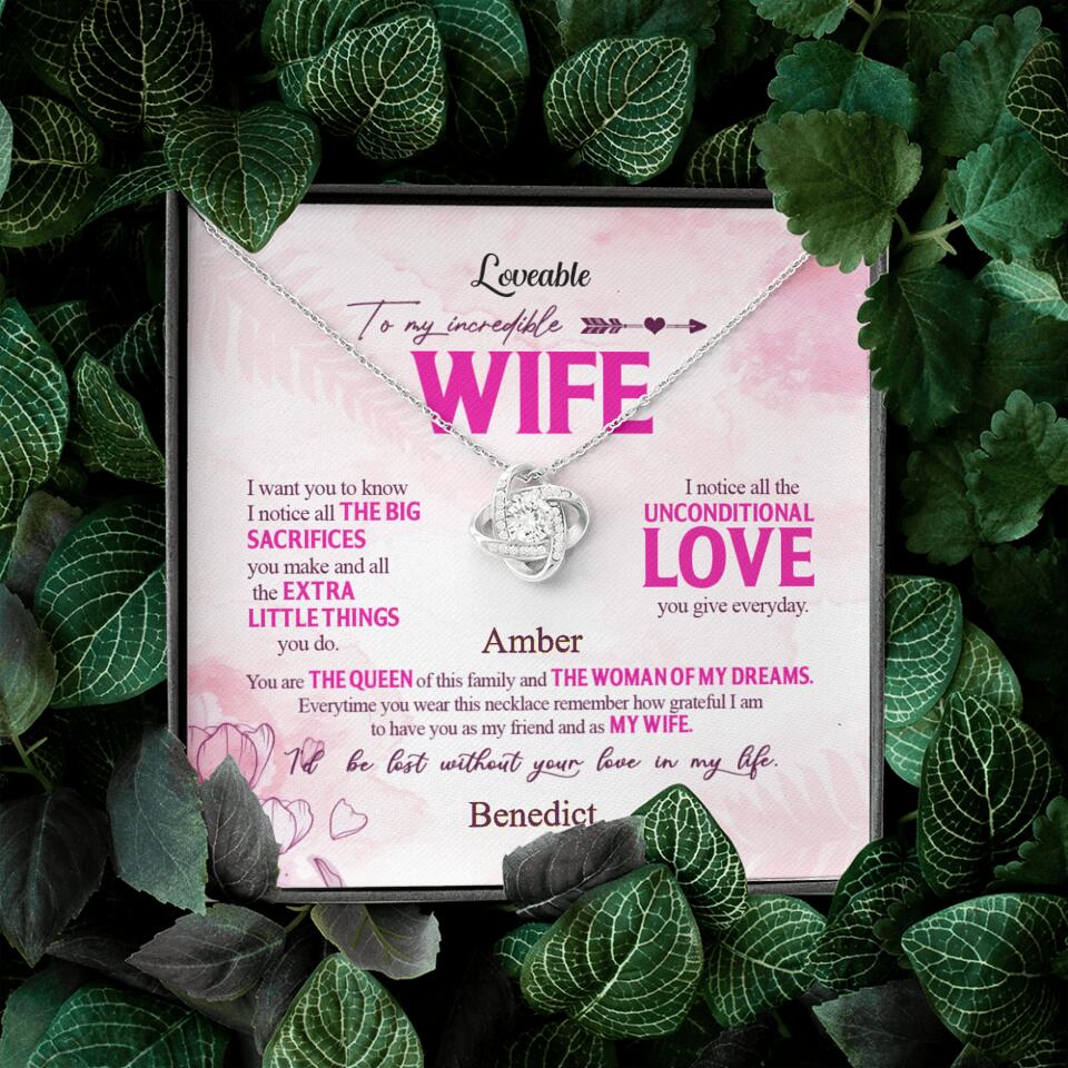 To My Incredible Wife - Personalized Necklace - Sorry Gift Wife - Image 4