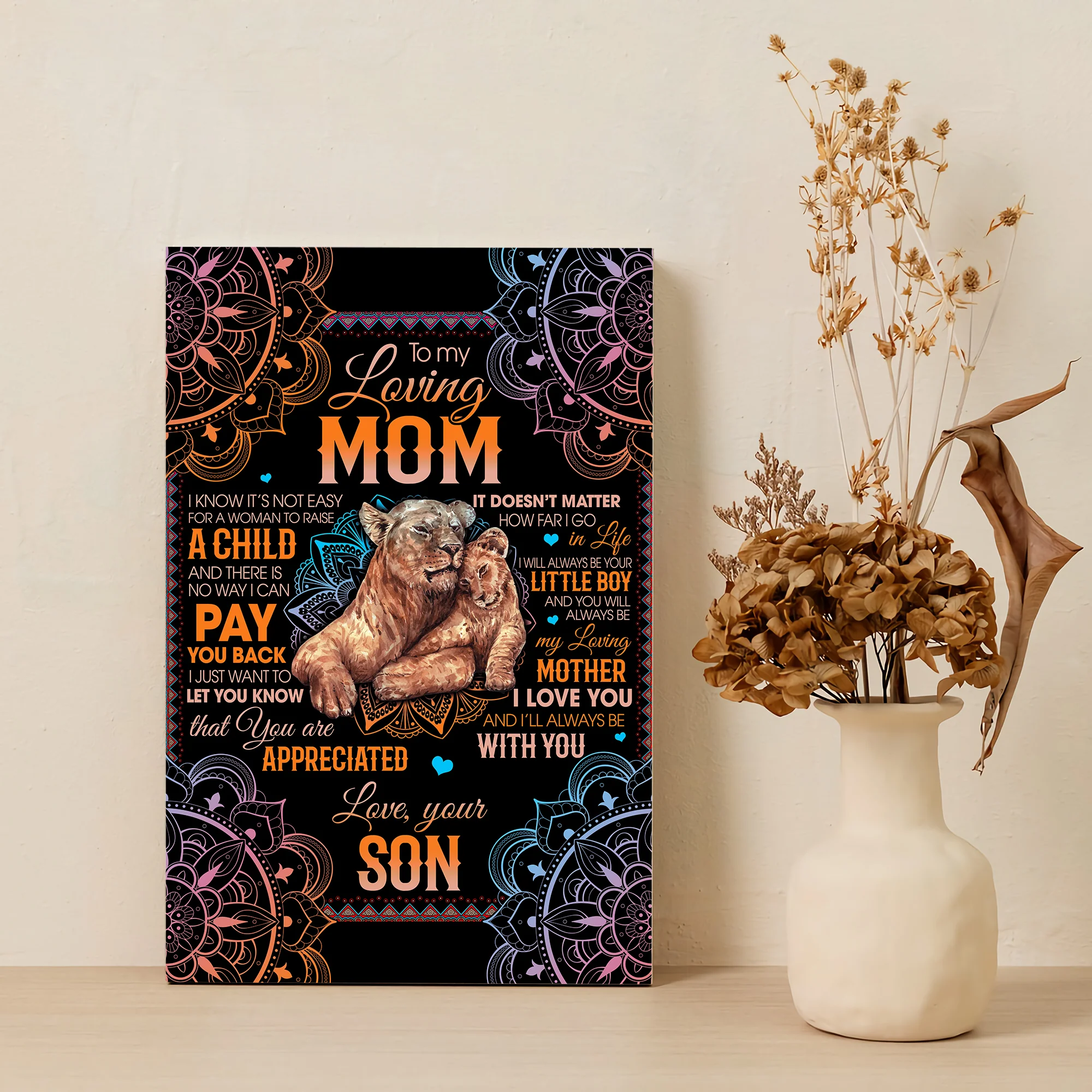 To my Loving Mom Personalized 3D Full Print Canvas