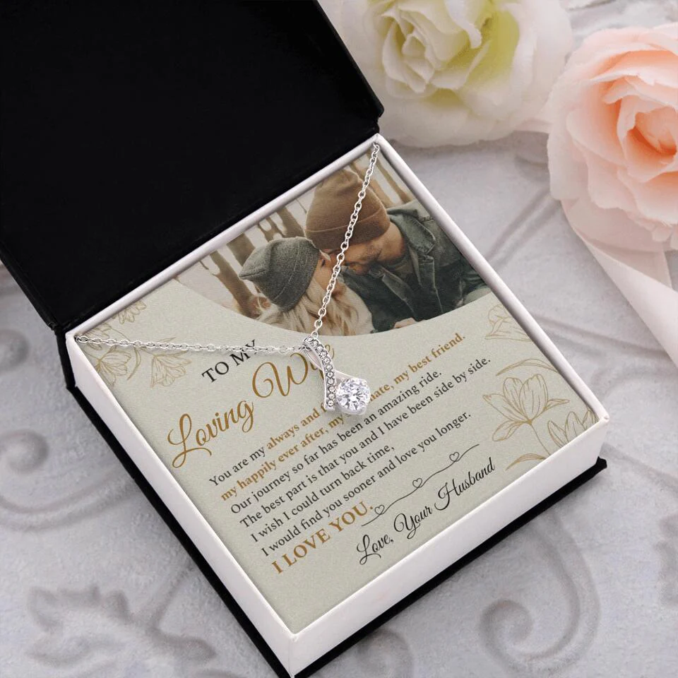 Personalized Valentine Gifts - To My Loving Wife Love Quotes For Her Custom Necklace Valentine Gift For Wife - Image 42