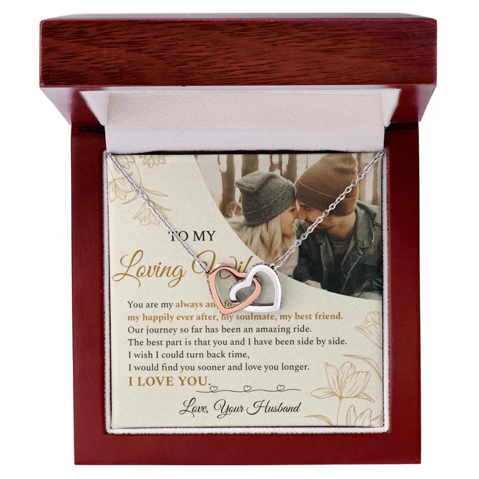Personalized Valentine Gifts - To My Loving Wife Love Quotes For Her Custom Necklace Valentine Gift For Wife - Image 5