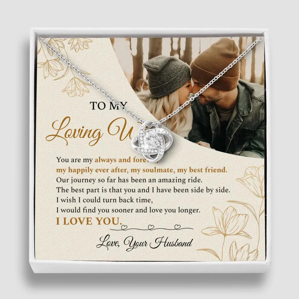 Personalized Valentine Gifts - To My Loving Wife Love Quotes For Her Custom Necklace Valentine Gift For Wife - Image 7