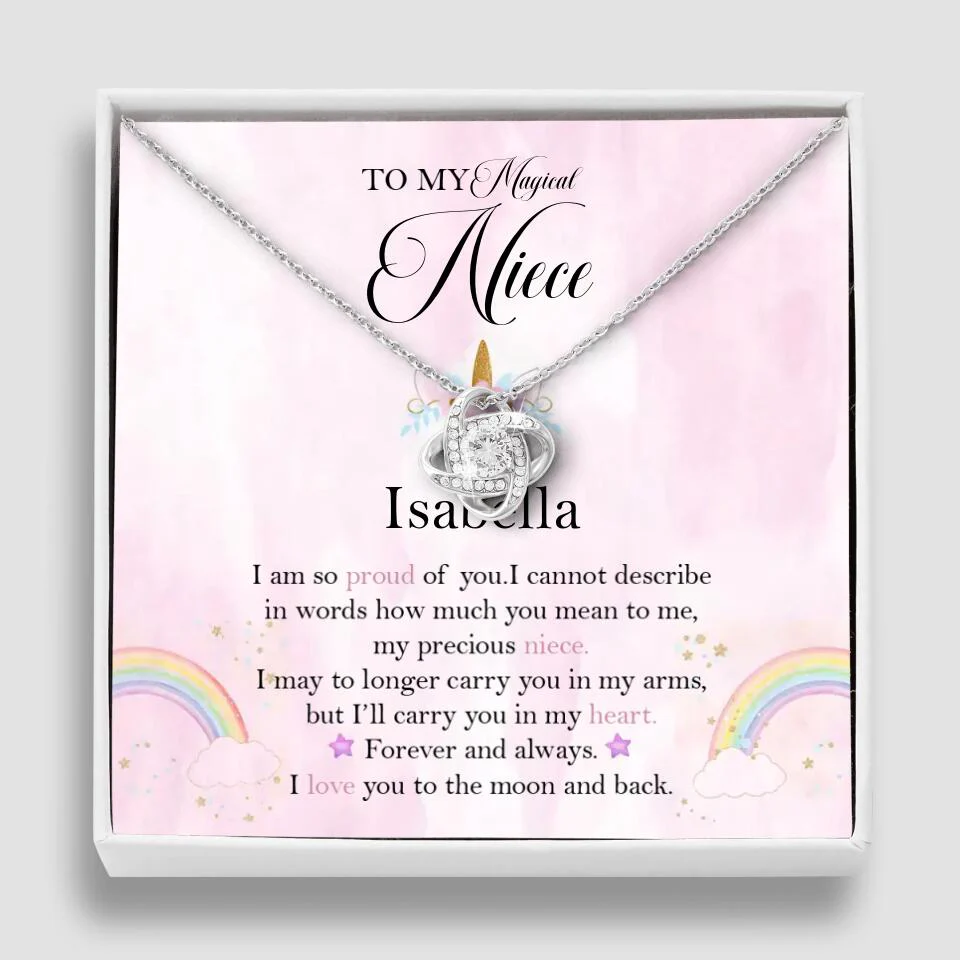 To My Magic Niece, I am so Proud of You - Personalized Necklace - Birthday Gift for Niece - Image 2