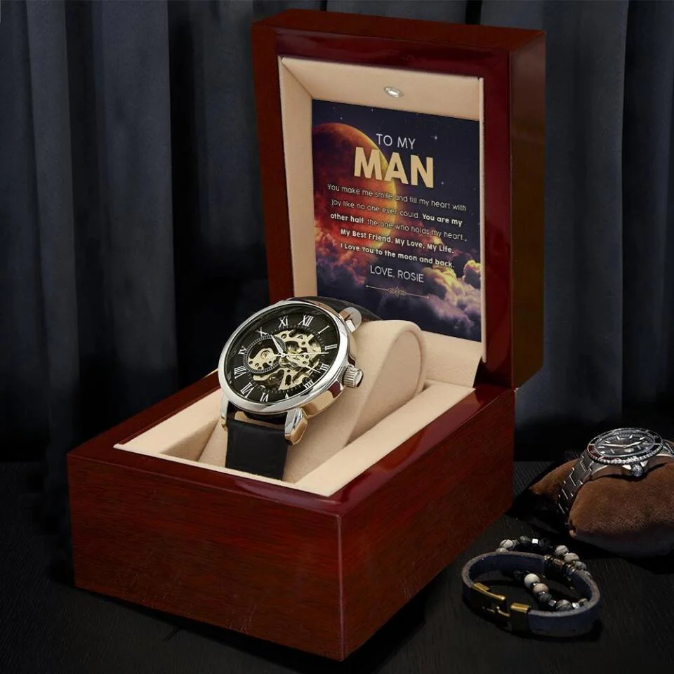 To My Man You Make Me Smile And Fill My Heart - Personalized Watch - Image 5