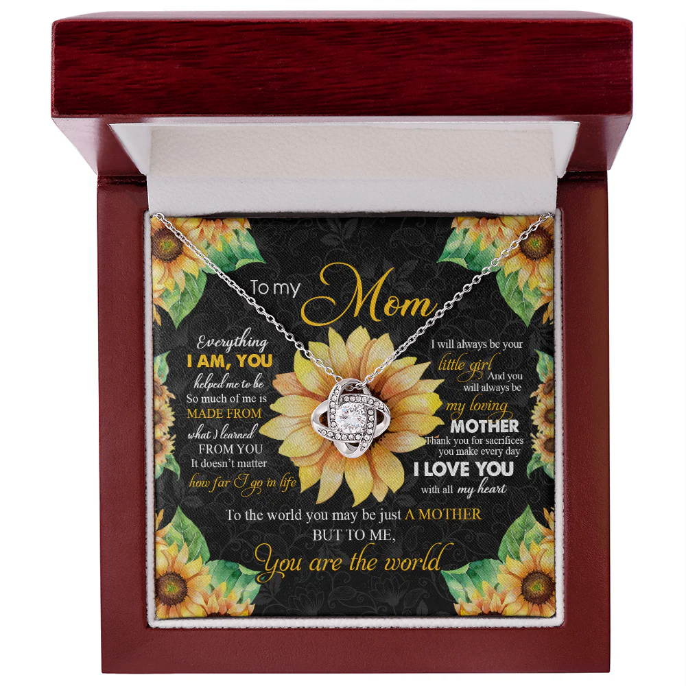 To My Mom You Are The World - White Gold Necklace - Image 4