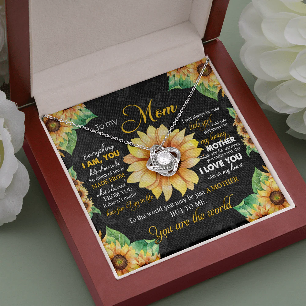 To My Mom You Are The World - White Gold Necklace - Image 5