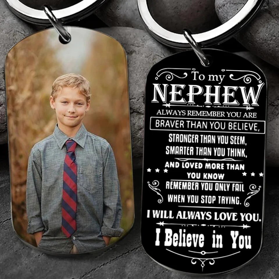 To My Niece/Nephew Personalized Metal Keychain - Image 3