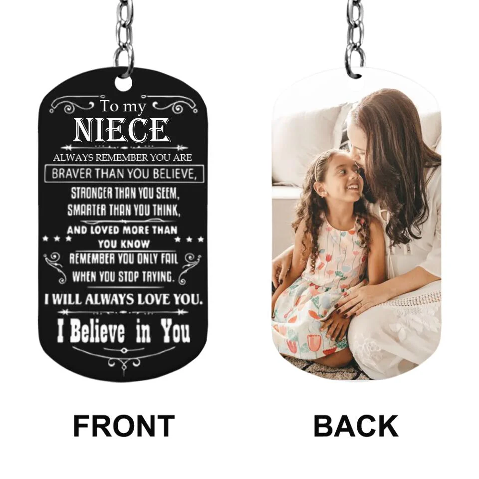 To My Niece/Nephew Personalized Metal Keychain - Image 4