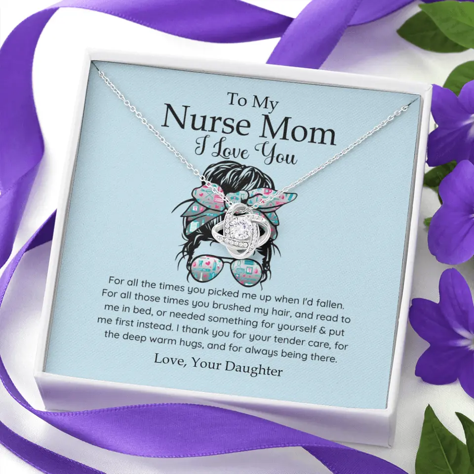 To My Nurse Mom I Love You Personalized Necklace - Image 3