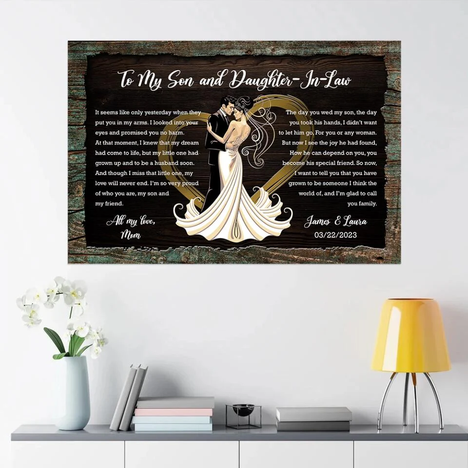 To My Son And Daughter In Law - Custom Canvas Poster - Wedding Gift For Bride And Groom - Image 11