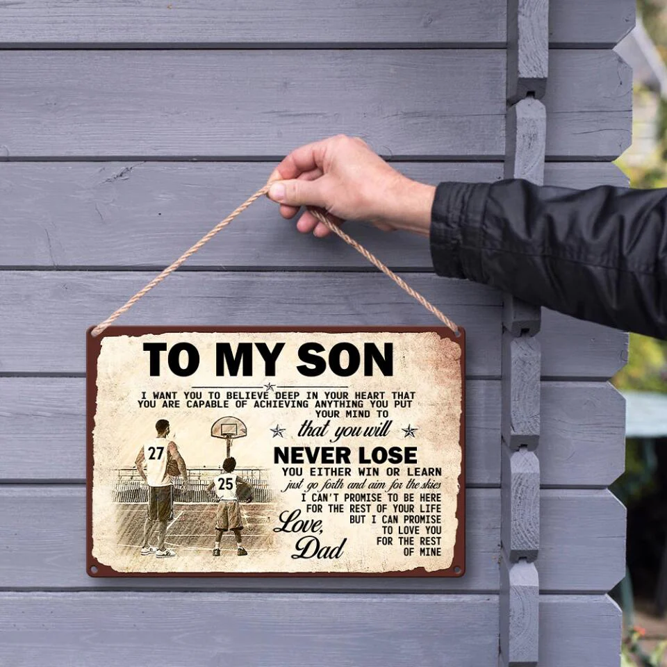 To My Son I Love You More Printed Metal Sign Custom Number Wall Art - Image 3