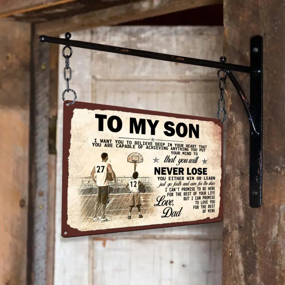 To My Son I Love You More Printed Metal Sign Custom Number Wall Art - Image 4