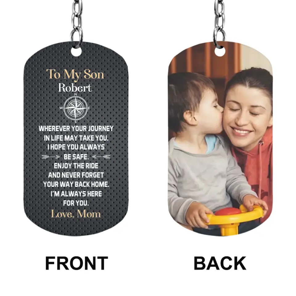 To My Son I'm Always Here For You Personalized Keychain - Image 2