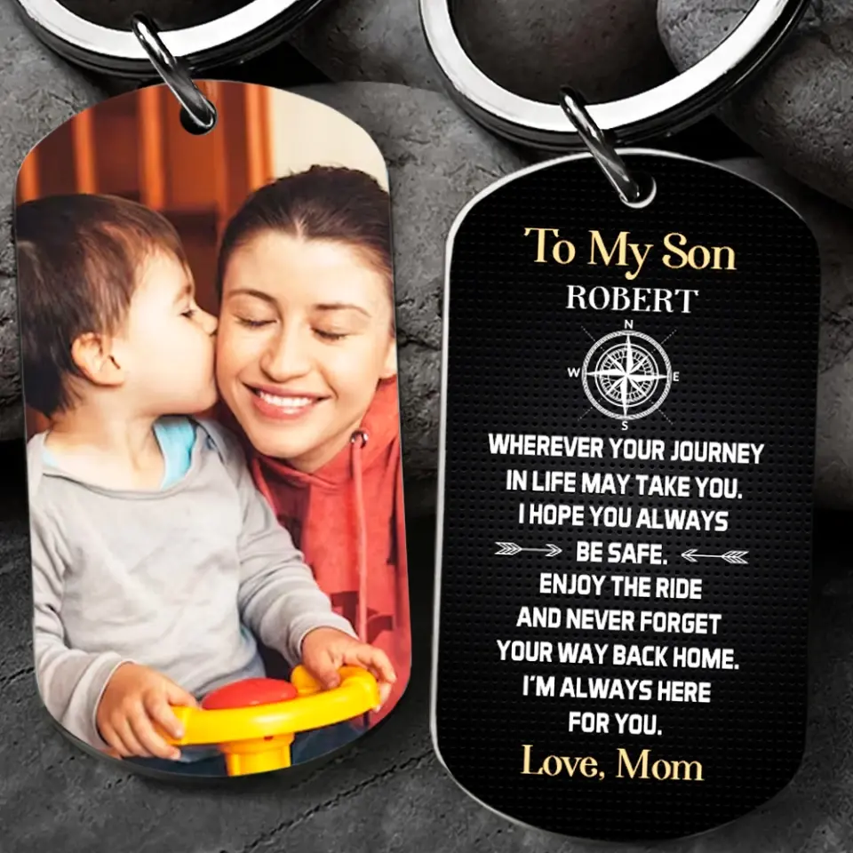 To My Son I'm Always Here For You Personalized Keychain - Image 3