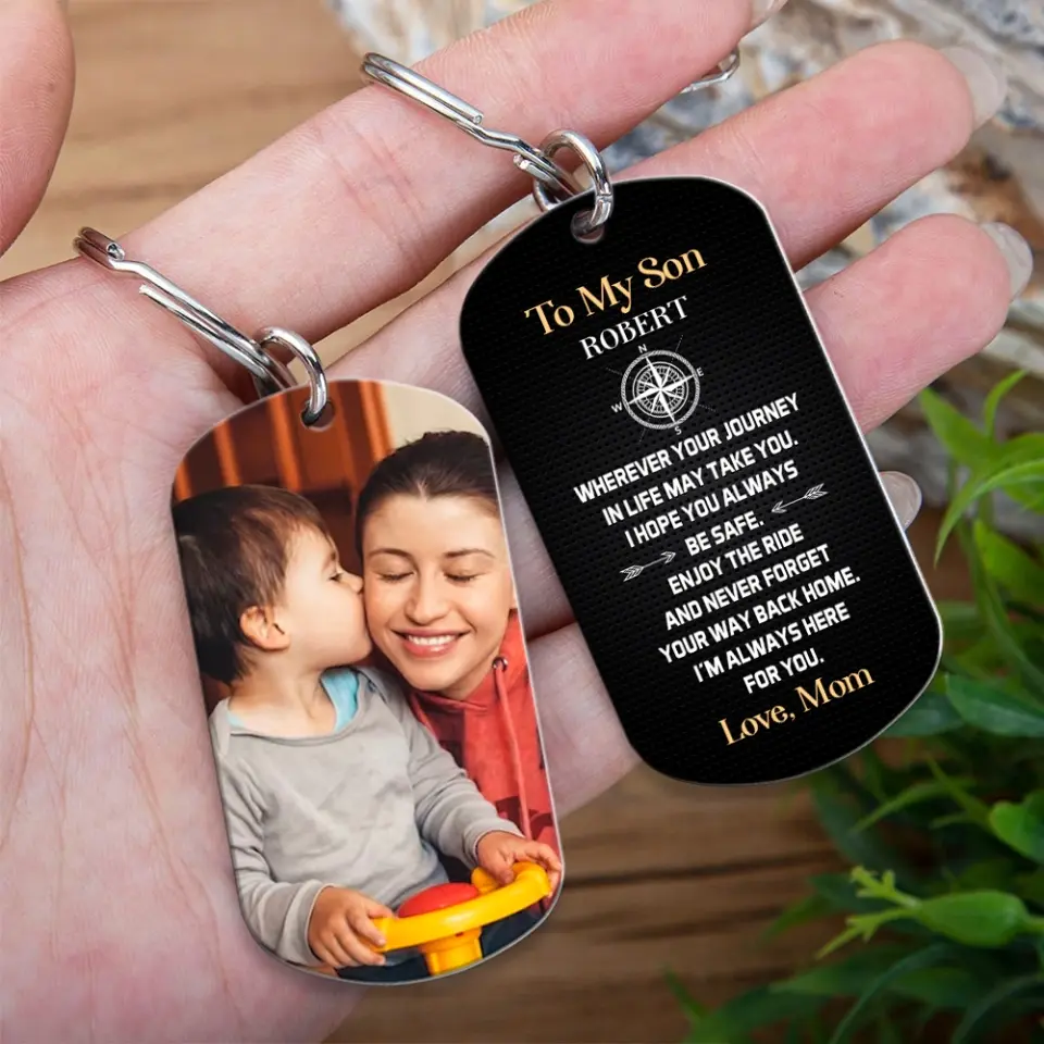 To My Son I'm Always Here For You Personalized Keychain - Image 4