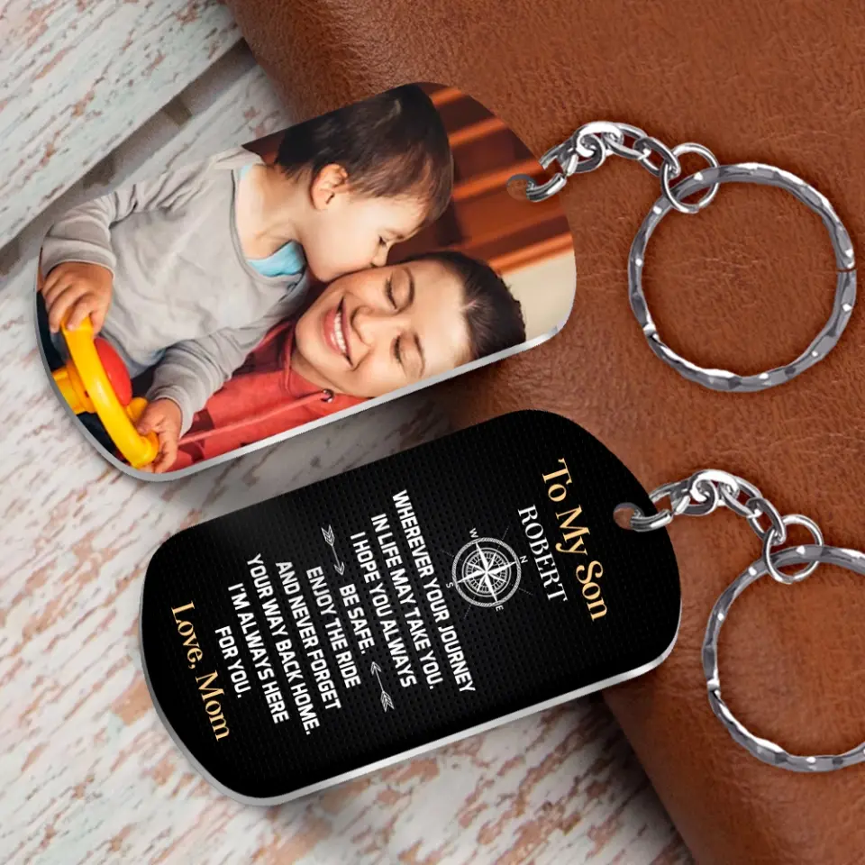 To My Son I'm Always Here For You Personalized Keychain - Image 5