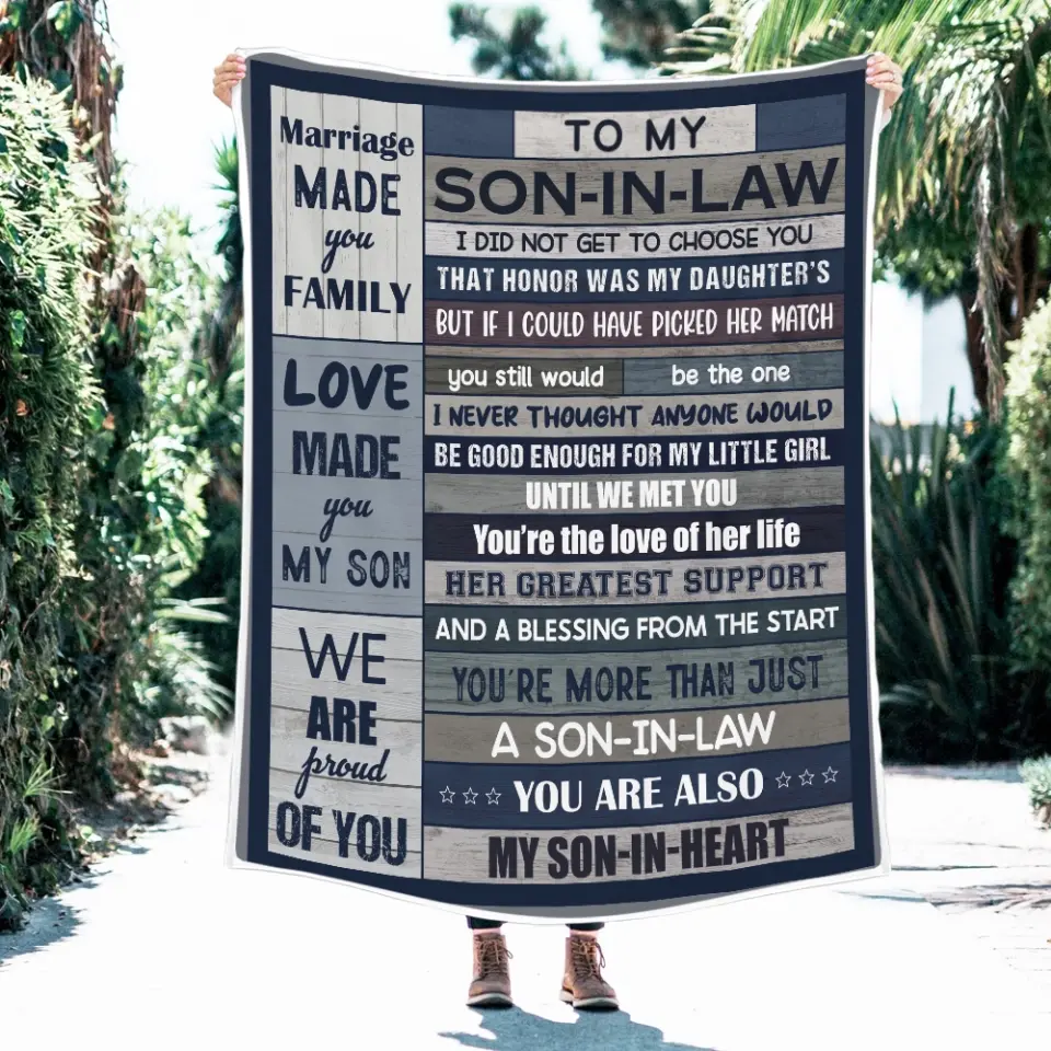 To My Son-in-law Marriage Made You Family - Fleece Blanket - Gift For Son-in-law | 307IHPLNBL828 - Image 2