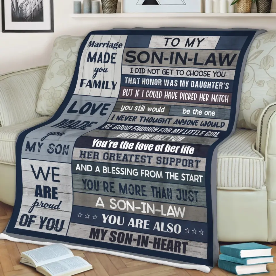 To My Son-in-law Marriage Made You Family - Fleece Blanket - Gift For Son-in-law | 307IHPLNBL828 - Image 3