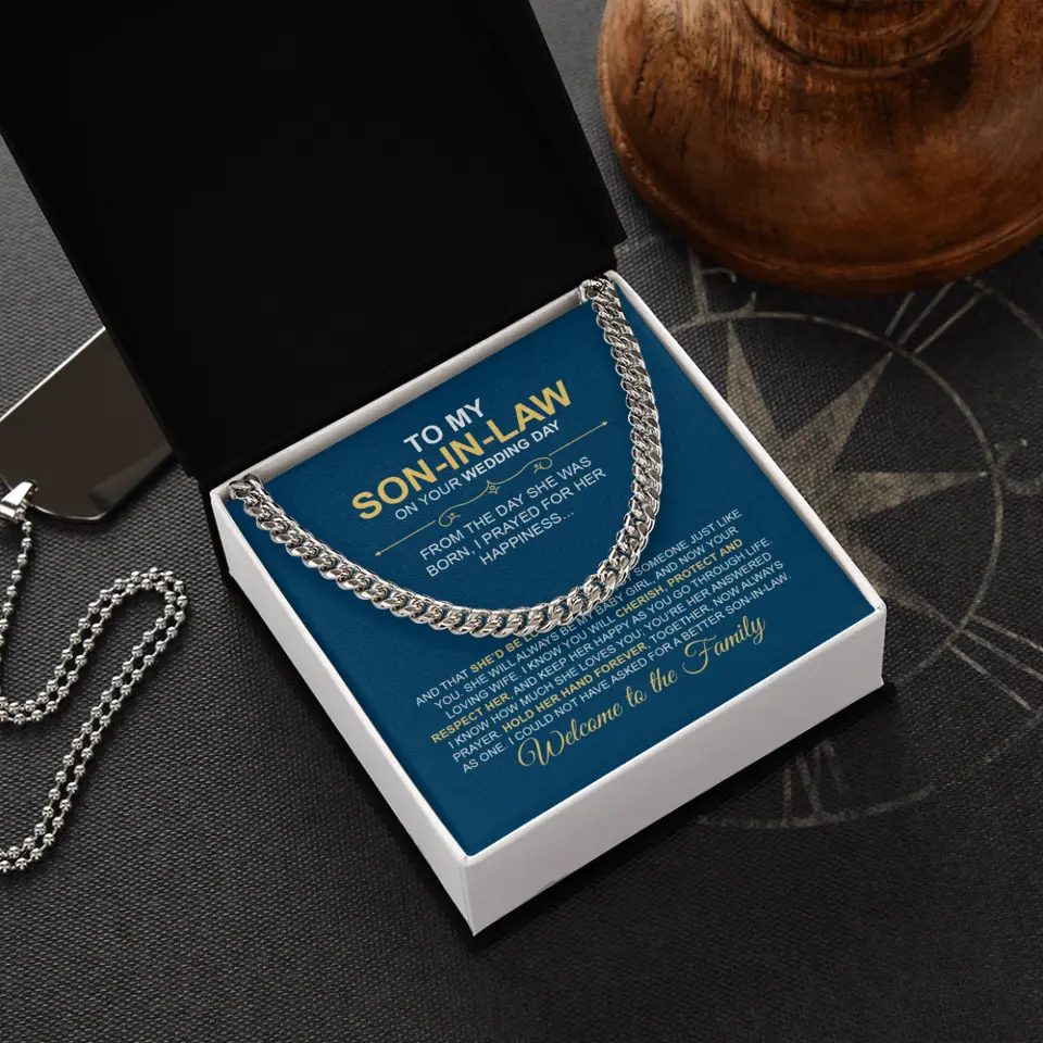 To My Son-in-Law on Your Wedding Day, Welcome to the Family - Cuban Chain - Gift For Son-In-Law - Image 3