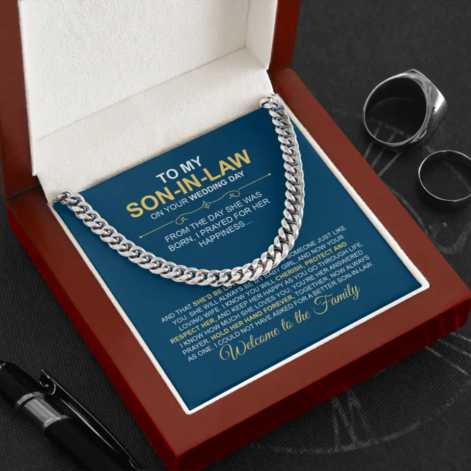 To My Son-in-Law on Your Wedding Day, Welcome to the Family - Cuban Chain - Gift For Son-In-Law - Image 9