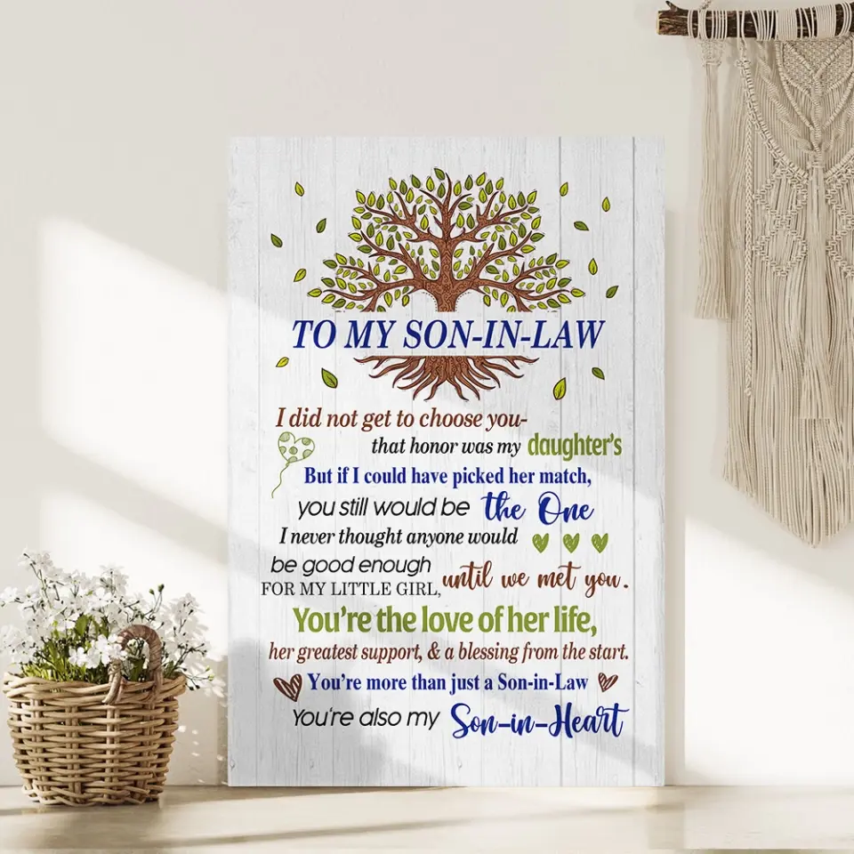 To My Son-In-Law - Wall Art Canvas/poster - Anniversary, Wedding Gift for Son in Law from Mother in Law - Image 6