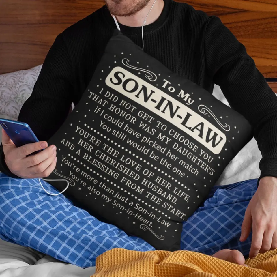 To My Son In Law You're Also My Son In Heart Custom Pillow Christmas Gift - Image 5
