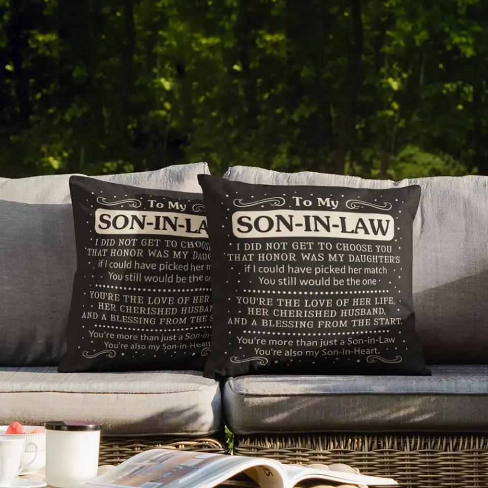 To My Son In Law You're Also My Son In Heart Custom Pillow Christmas Gift - Image 7