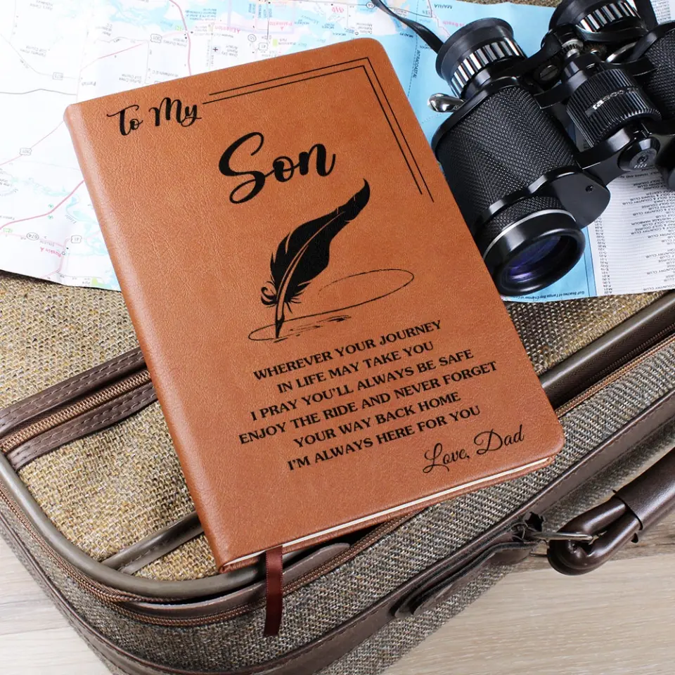 To My Son - Personalized Leather Journal - Anniversary Gift - Image 6