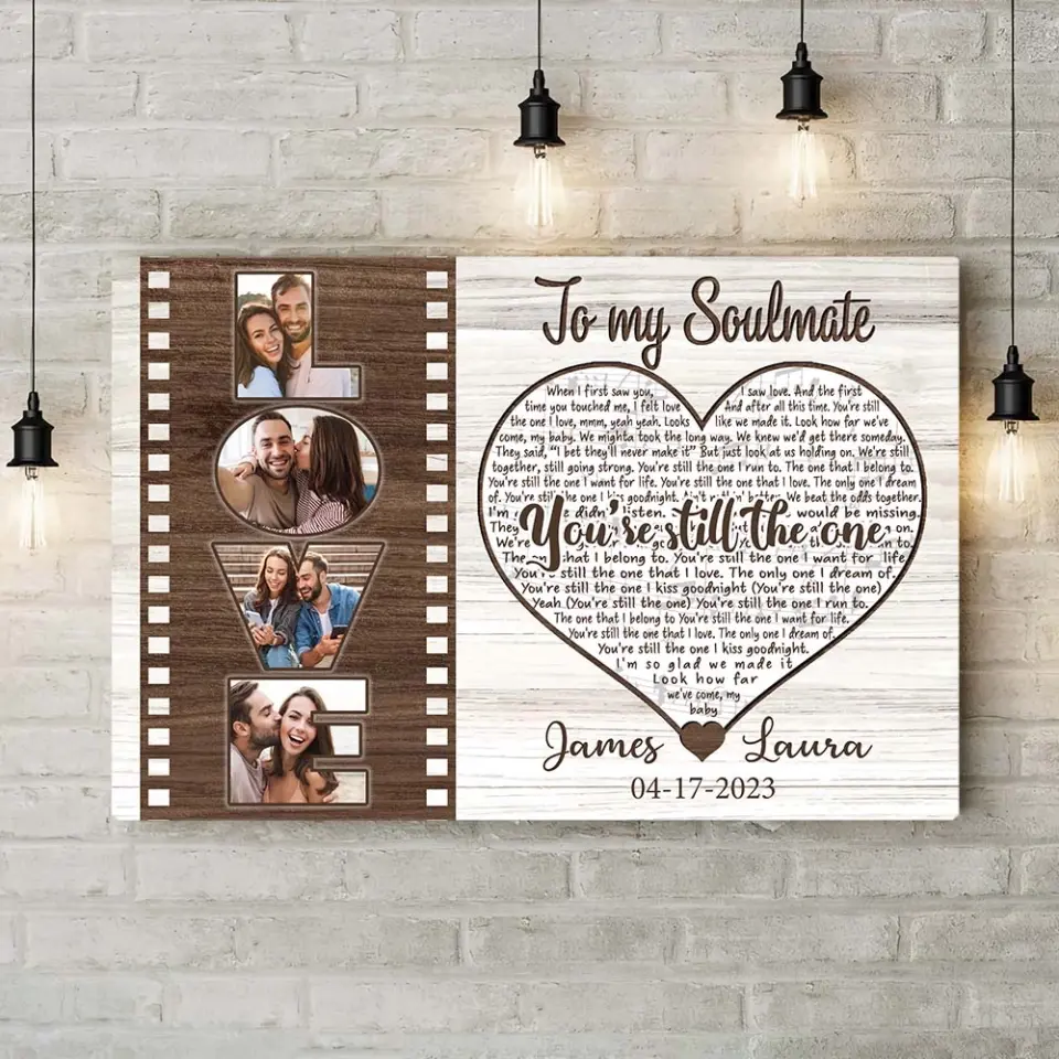 To My Soulmate You're The One - Custom Canvas Poster - Anniversary Gift For Couples - Image 8