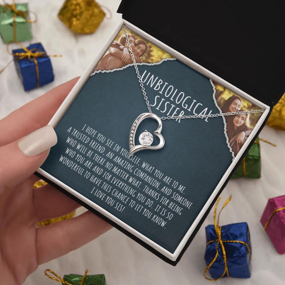 To My Unbiological Sister, I Hope You See In Yourself - Personalized Necklace - Gift For Sister or Friend - Image 15