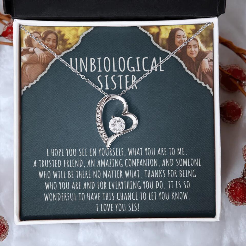 To My Unbiological Sister, I Hope You See In Yourself - Personalized Necklace - Gift For Sister or Friend - Image 17