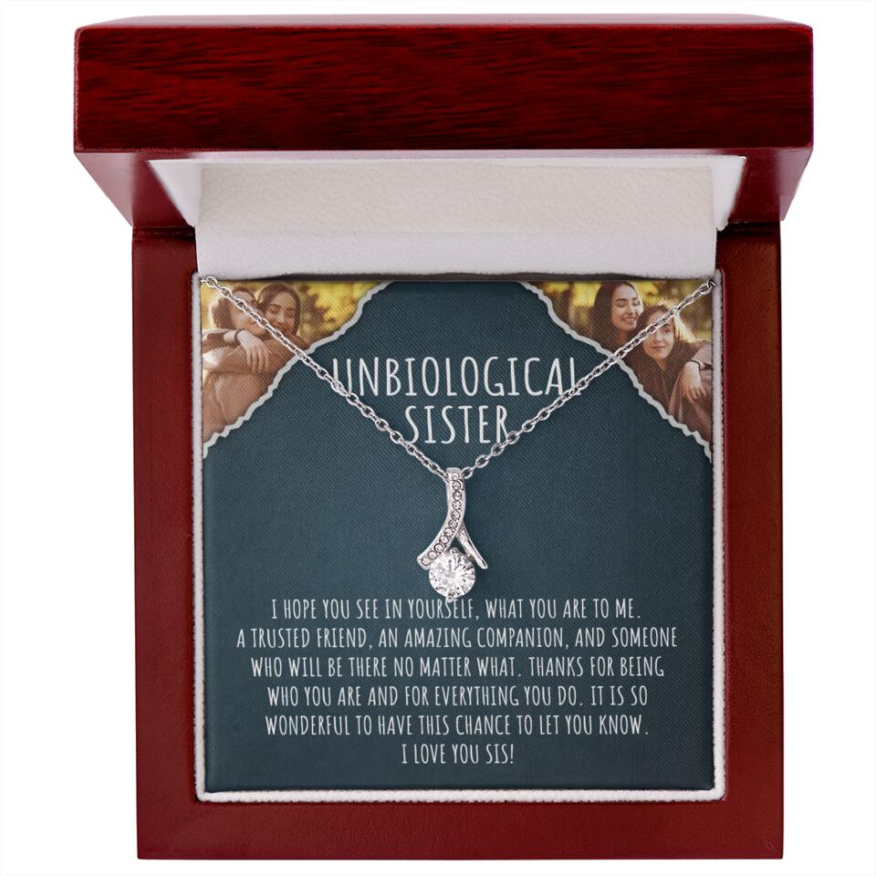 To My Unbiological Sister, I Hope You See In Yourself - Personalized Necklace - Gift For Sister or Friend - Image 50