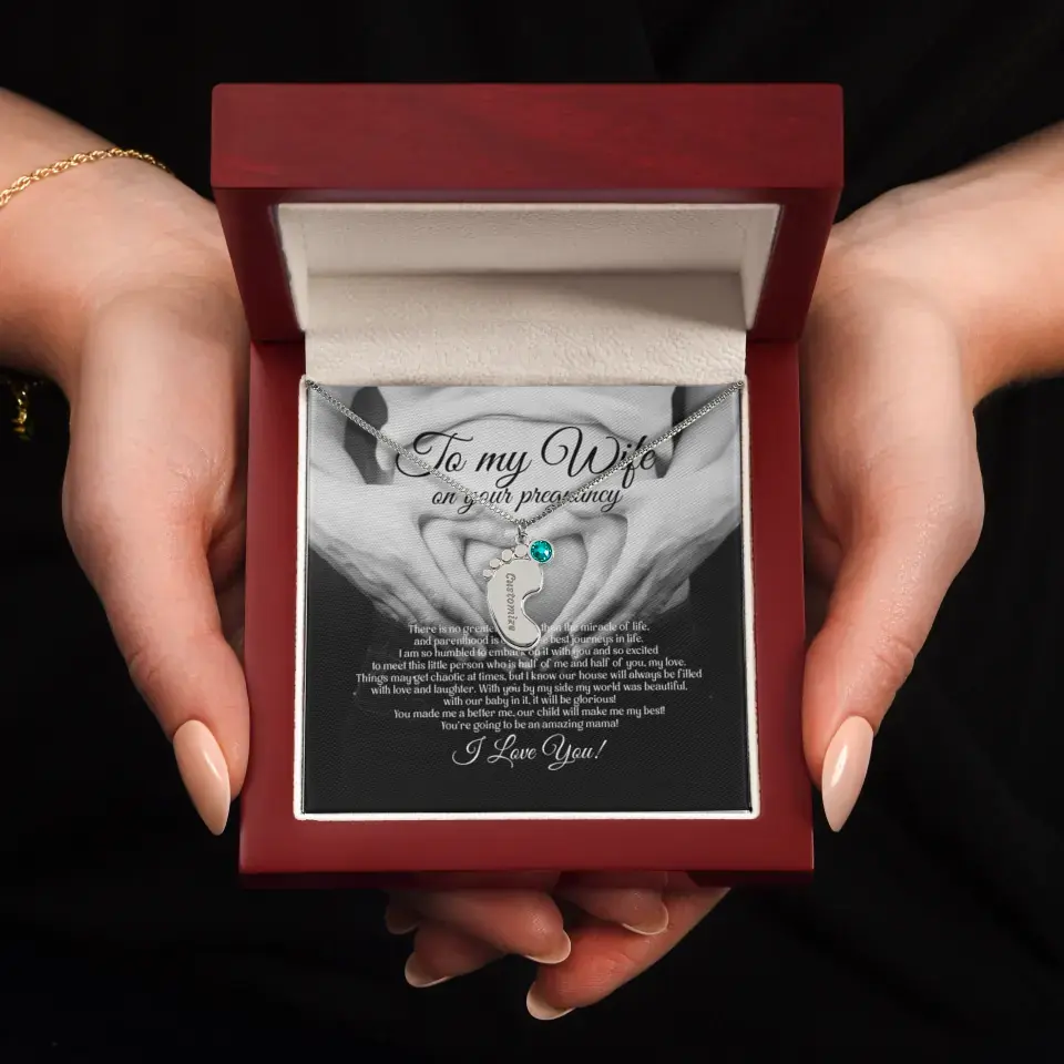To My Wife On Your Pregnancy Personalized Necklace - Image 28
