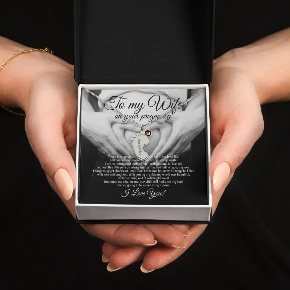 To My Wife On Your Pregnancy Personalized Necklace - Image 3