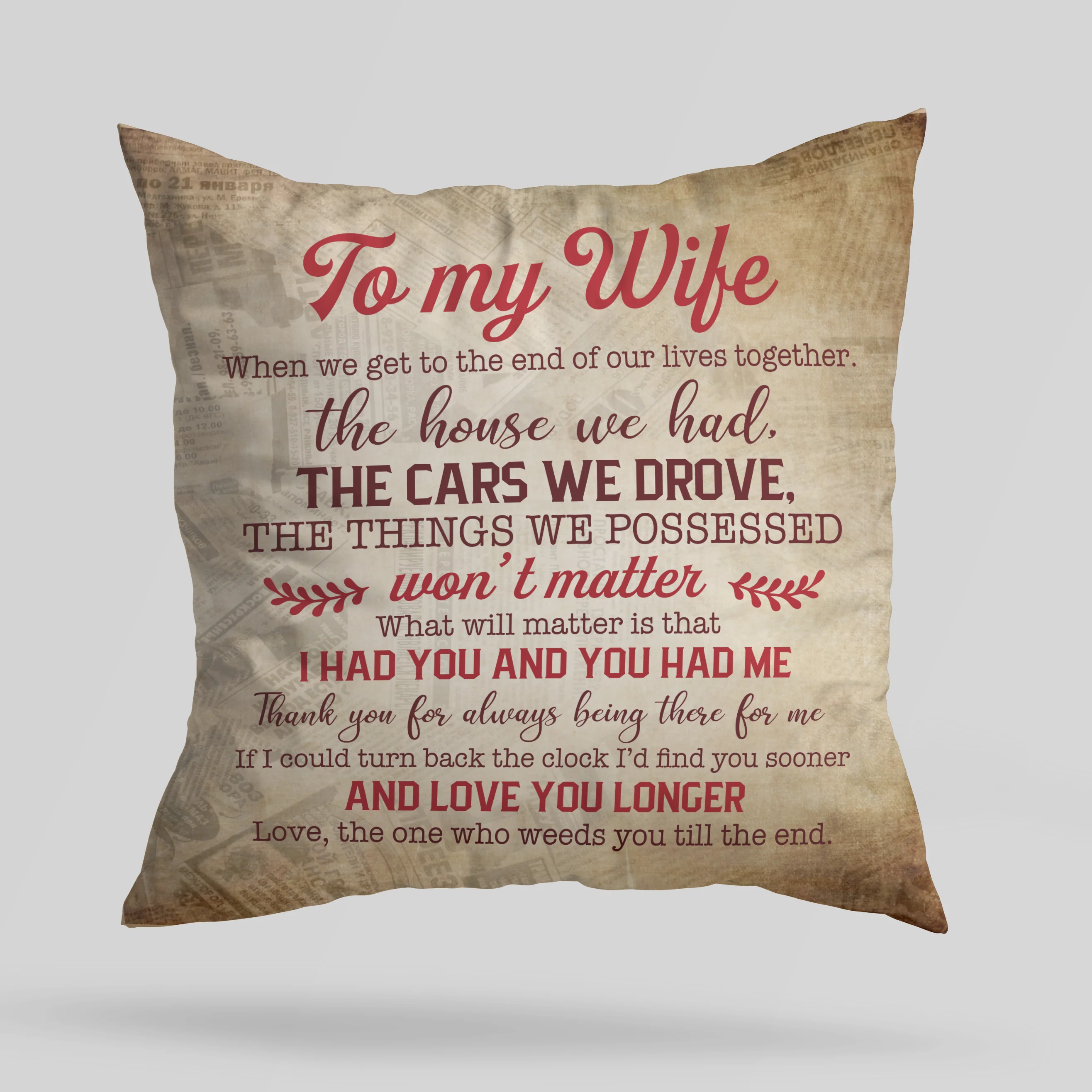 To My Wife When We Get to The End of Our Lives Together, You and Me We Got This - Linen Pillow - Gift for Older Couples - Image 5