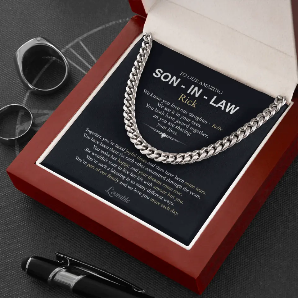 To Our Amazing Son-in-law - Personalized Cuban Link Chain - Gift For Son-in-law - Image 6