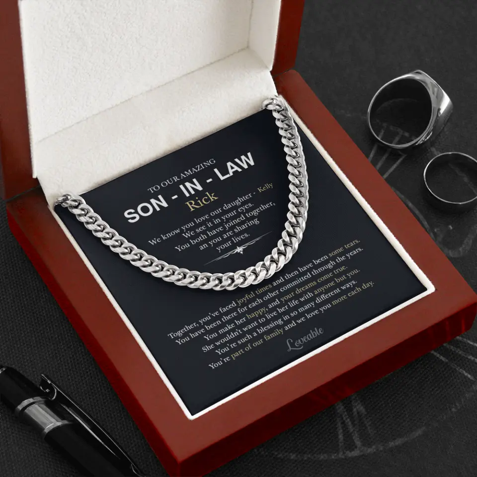 To Our Amazing Son-in-law - Personalized Cuban Link Chain - Gift For Son-in-law - Image 7