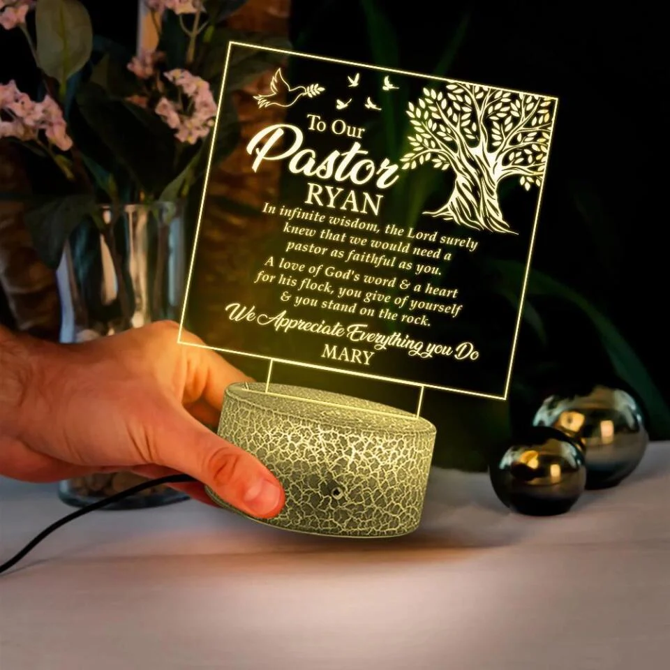 To Our Pastor - Appreciate Everything You Do - Custom Led Lights - Table Lamp - Thank You Gift for Pastor - Image 4