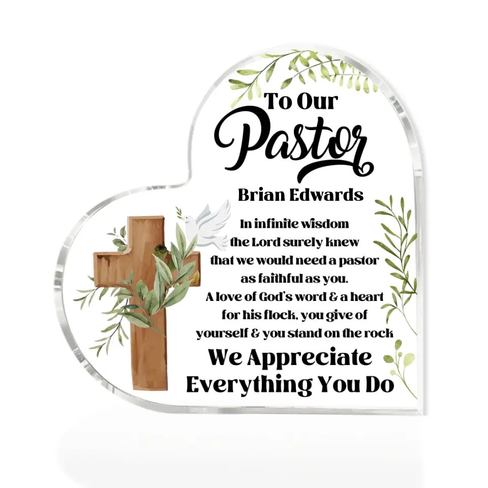 To Our Pastors We Are Appreciate Everything You Do Custom Acrylic Plaque - Image 2