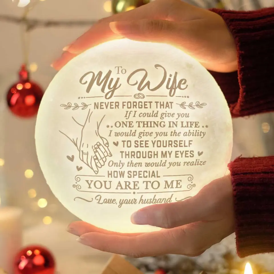 Personalized Valentine Gifts - To Wife If I Could Give You One Thing In Life - Personalized 3D Moon Lamp - Gift For Wife
