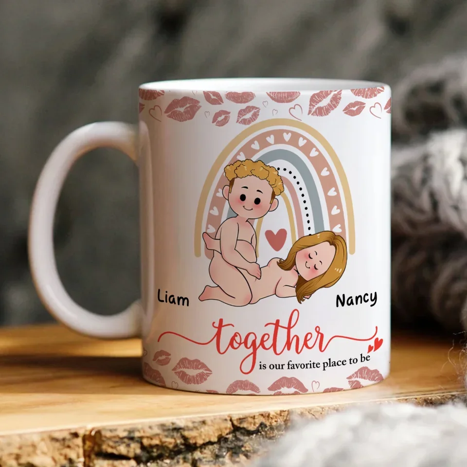Personalized Valentine Gifts - Together Is Our Favorite Place To Be - 11oz White Accent Mug - Gift For Couple - Image 3