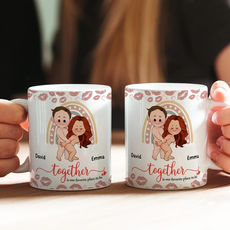 Personalized Valentine Gifts - Together Is Our Favorite Place To Be - 11oz White Accent Mug - Gift For Couple - Image 4